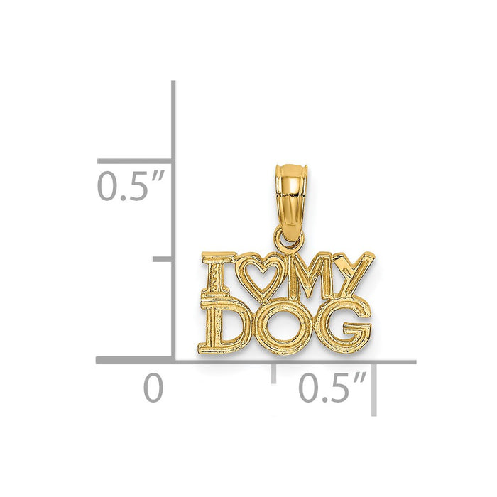 Million Charms 14K Yellow Gold Themed I Heart My Dog Charm