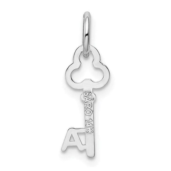 Million Charms 14K White Gold Themed A Key Charm