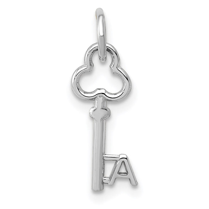 Million Charms 14K White Gold Themed A Key Charm