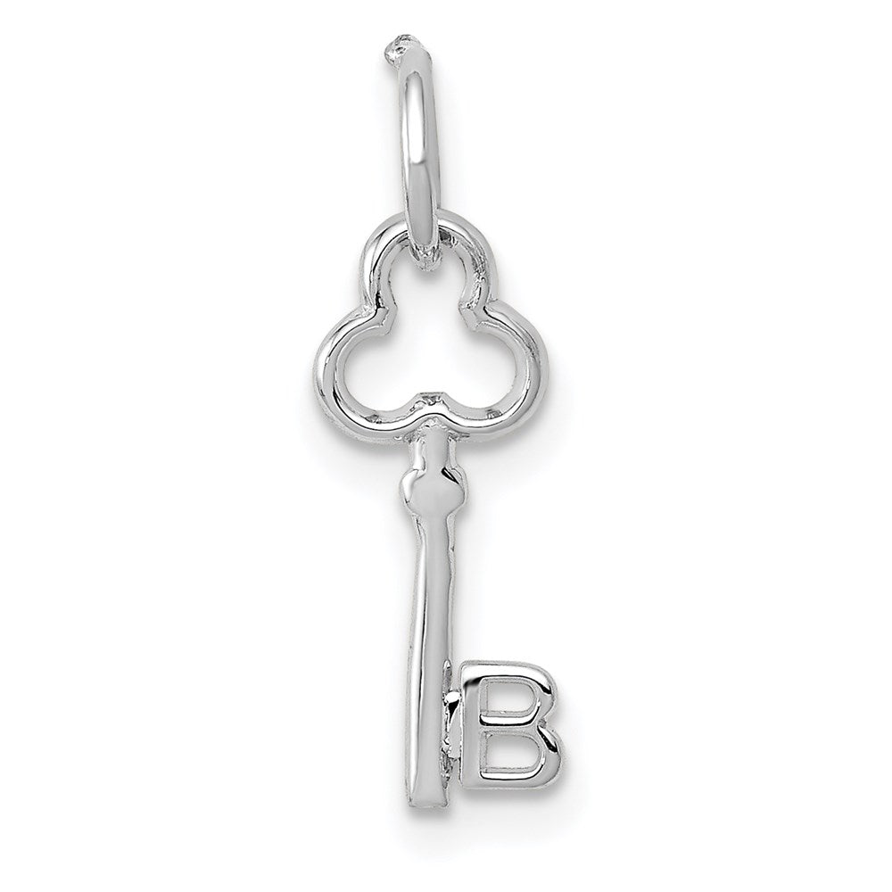 Million Charms 14K White Gold Themed B Key Charm