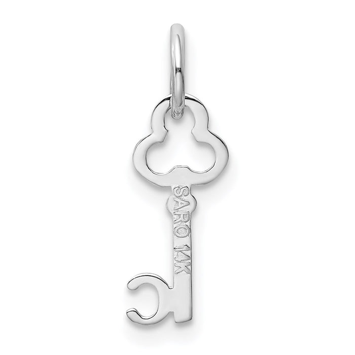 Million Charms 14K White Gold Themed C Key Charm