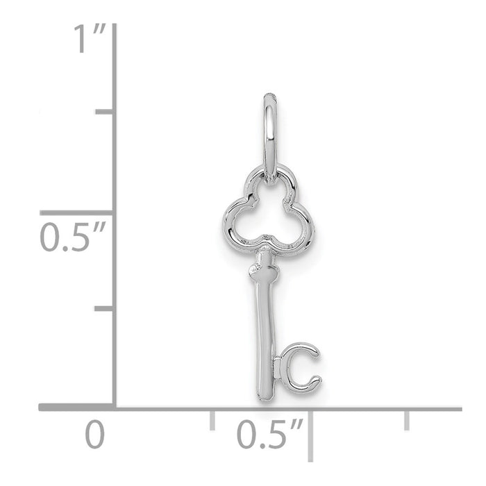 Million Charms 14K White Gold Themed C Key Charm