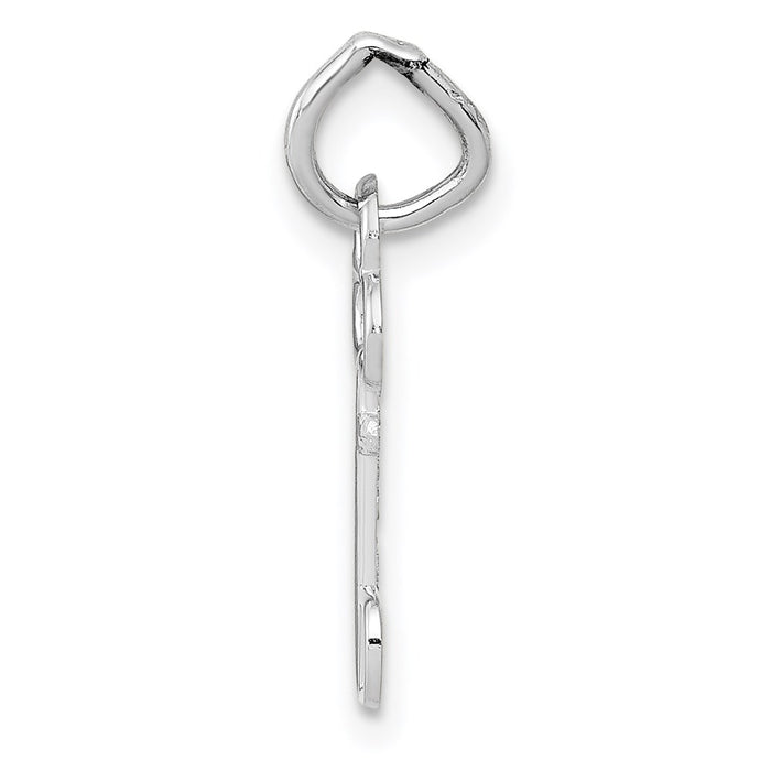 Million Charms 14K White Gold Themed D Key Charm