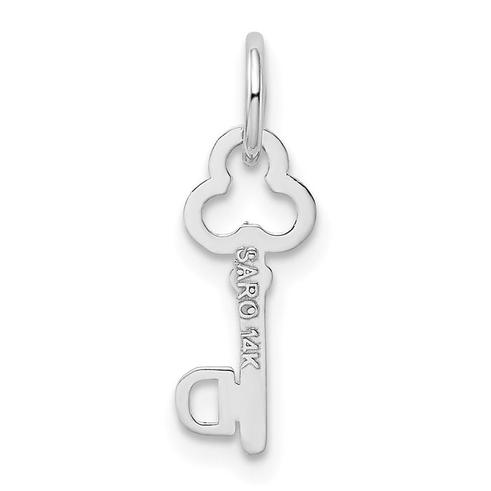 Million Charms 14K White Gold Themed D Key Charm