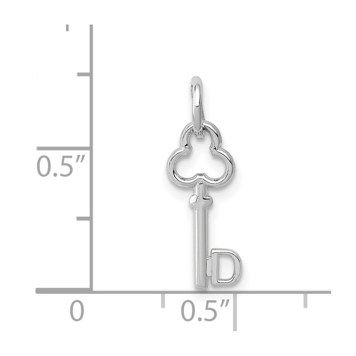 Million Charms 14K White Gold Themed D Key Charm