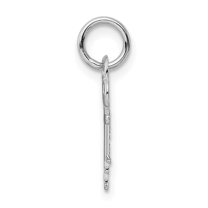 Million Charms 14K White Gold Themed E Key Charm