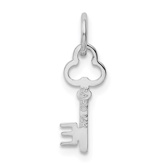 Million Charms 14K White Gold Themed E Key Charm