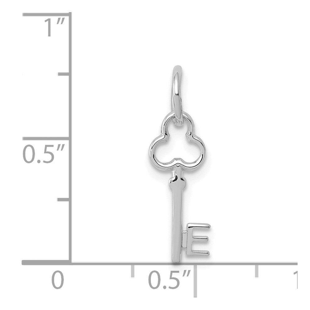 Million Charms 14K White Gold Themed E Key Charm