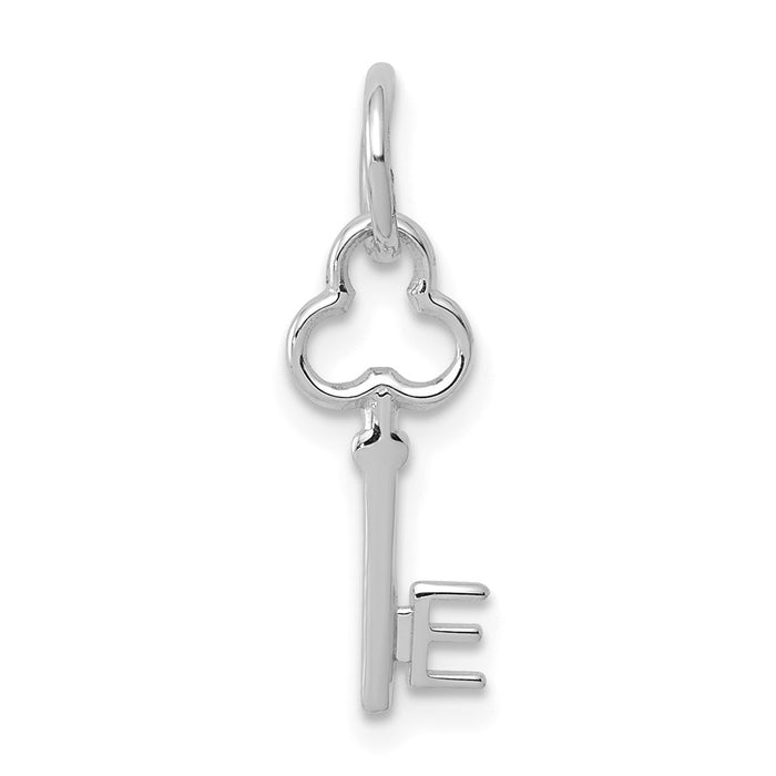 Million Charms 14K White Gold Themed E Key Charm