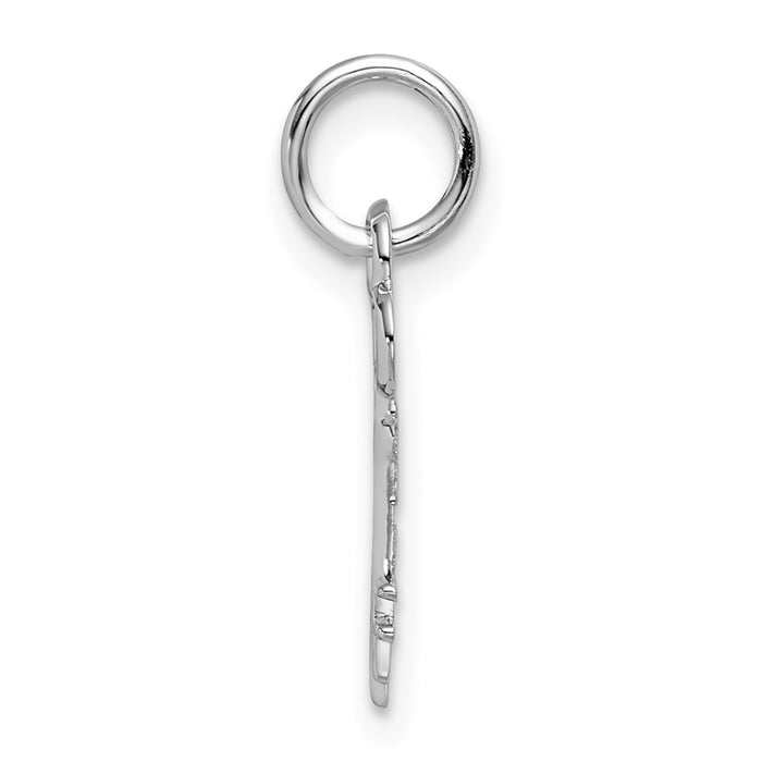 Million Charms 14K White Gold Themed F Key Charm