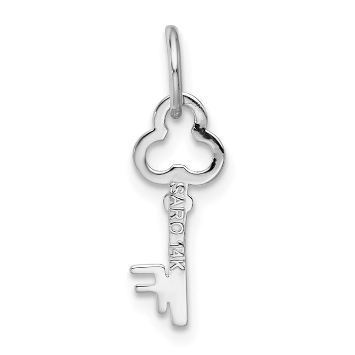 Million Charms 14K White Gold Themed F Key Charm