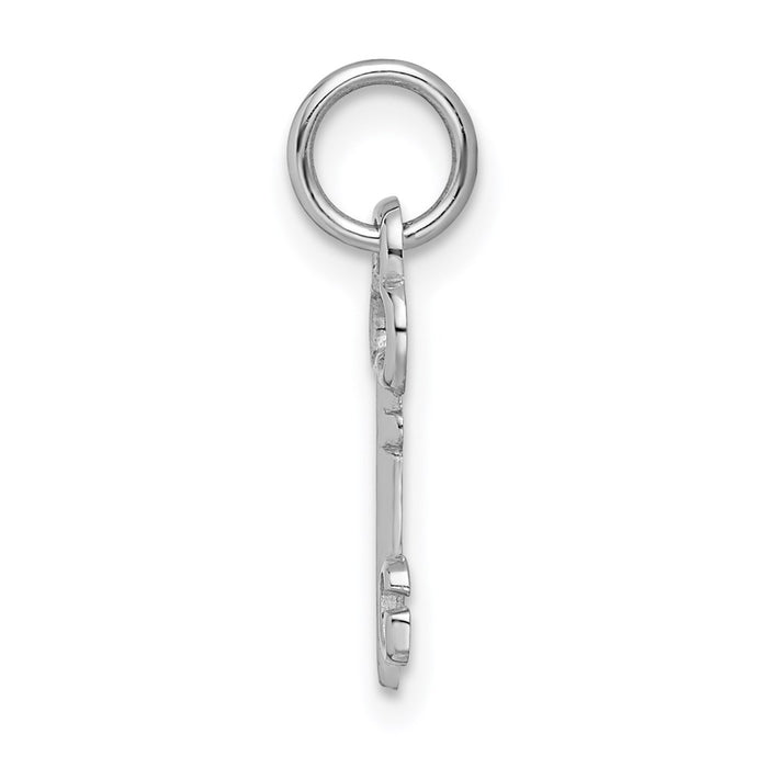 Million Charms 14K White Gold Themed G Key Charm