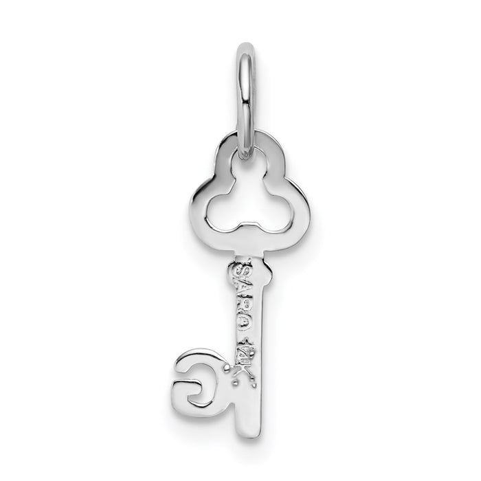 Million Charms 14K White Gold Themed G Key Charm