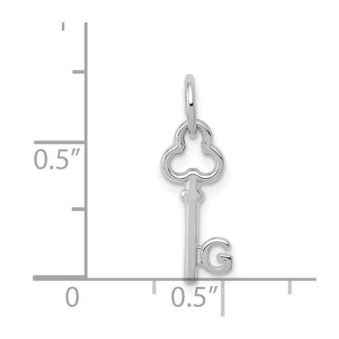 Million Charms 14K White Gold Themed G Key Charm