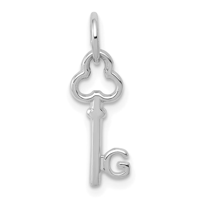 Million Charms 14K White Gold Themed G Key Charm