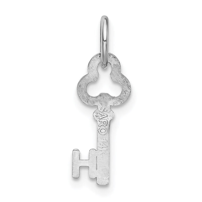 Million Charms 14K White Gold Themed H Key Charm