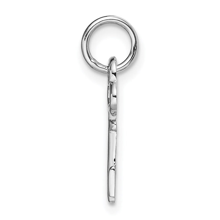 Million Charms 14K White Gold Themed I Key Charm