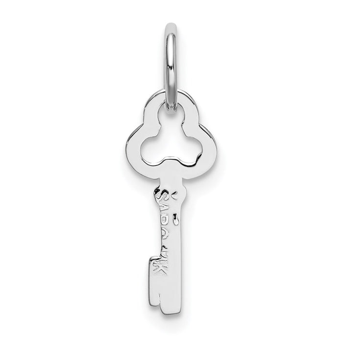 Million Charms 14K White Gold Themed I Key Charm