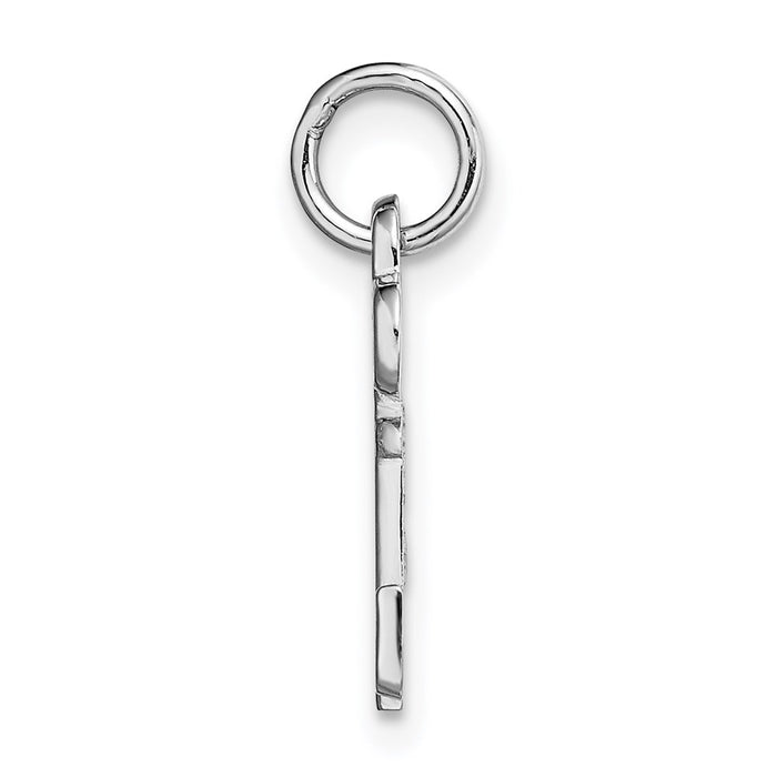 Million Charms 14K White Gold Themed J Key Charm