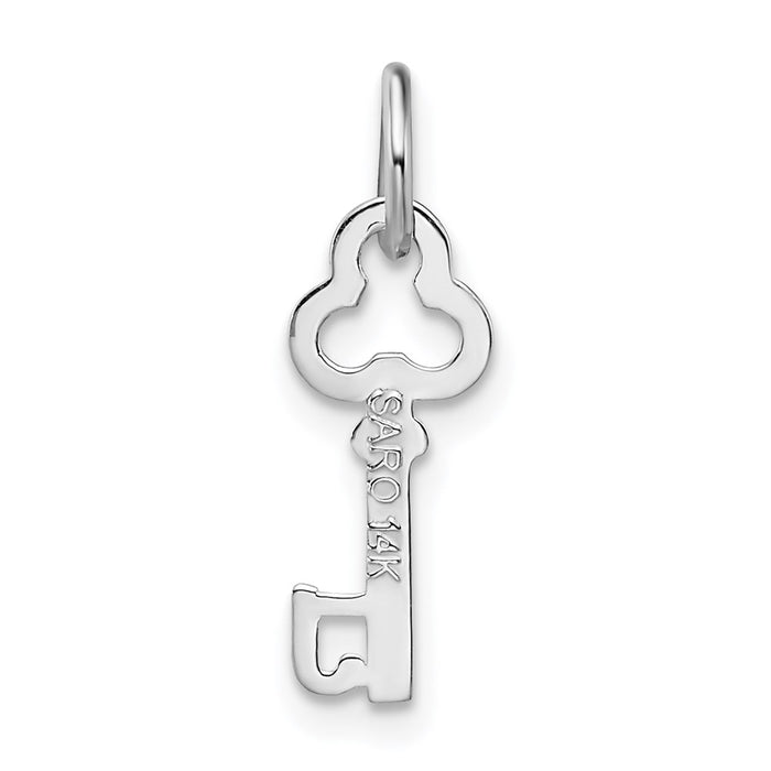 Million Charms 14K White Gold Themed J Key Charm