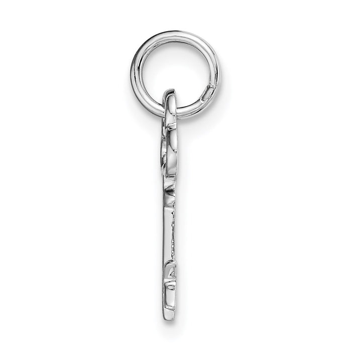 Million Charms 14K White Gold Themed K Key Charm