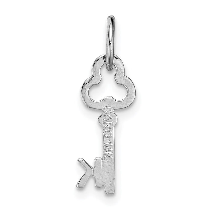 Million Charms 14K White Gold Themed K Key Charm