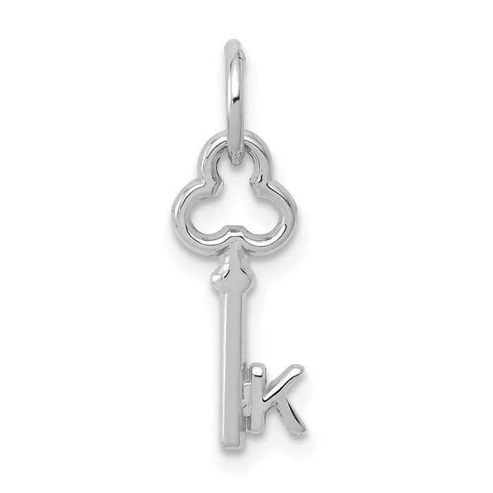 Million Charms 14K White Gold Themed K Key Charm