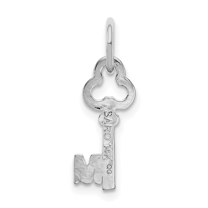 Million Charms 14K White Gold Themed M Key Charm