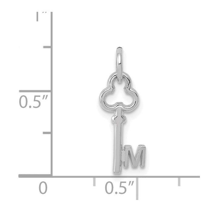 Million Charms 14K White Gold Themed M Key Charm