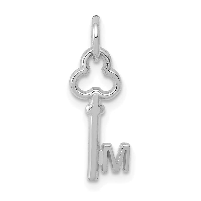 Million Charms 14K White Gold Themed M Key Charm