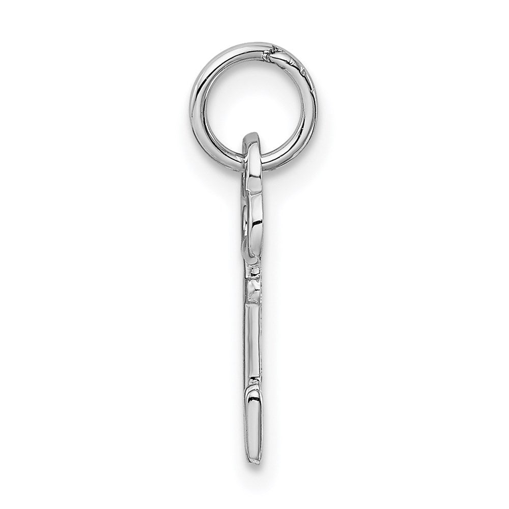 Million Charms 14K White Gold Themed N Key Charm
