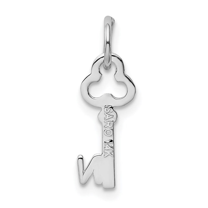 Million Charms 14K White Gold Themed N Key Charm