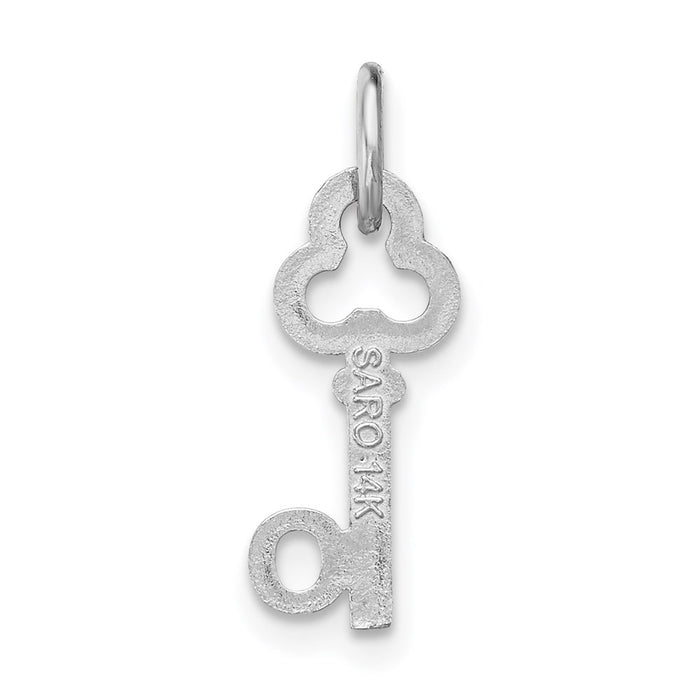 Million Charms 14K White Gold Themed O Key Charm