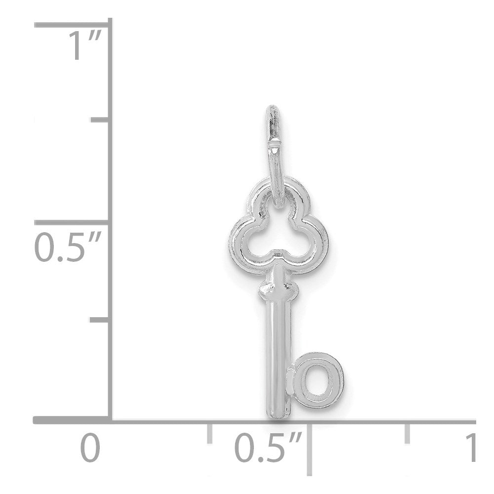 Million Charms 14K White Gold Themed O Key Charm