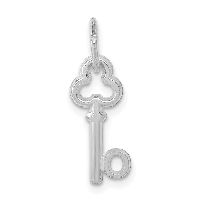 Million Charms 14K White Gold Themed O Key Charm