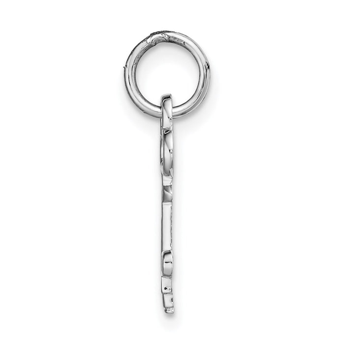 Million Charms 14K White Gold Themed P Key Charm