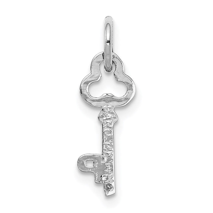 Million Charms 14K White Gold Themed P Key Charm