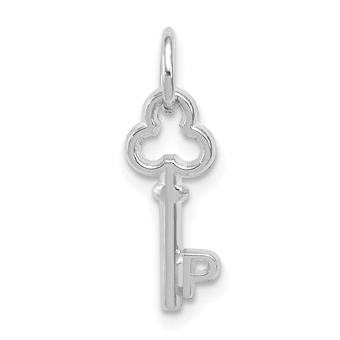 Million Charms 14K White Gold Themed P Key Charm