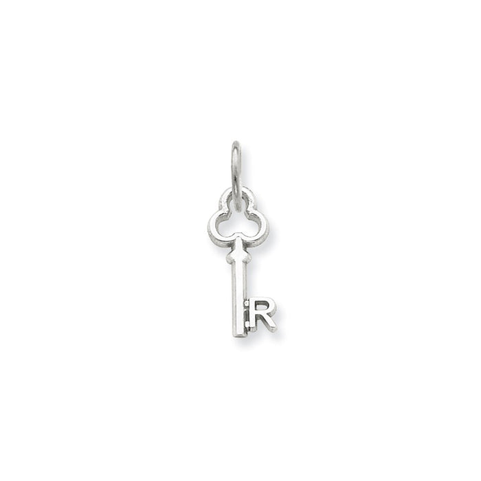 Million Charms 14K White Gold Themed R Key Charm