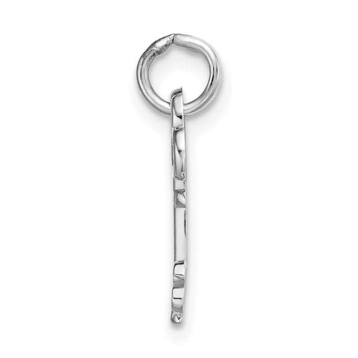 Million Charms 14K White Gold Themed S Key Charm