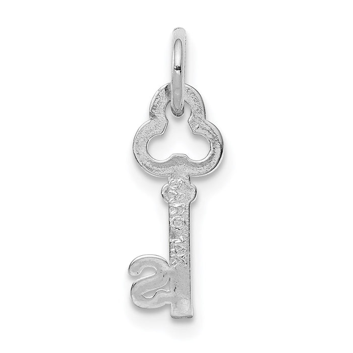 Million Charms 14K White Gold Themed S Key Charm