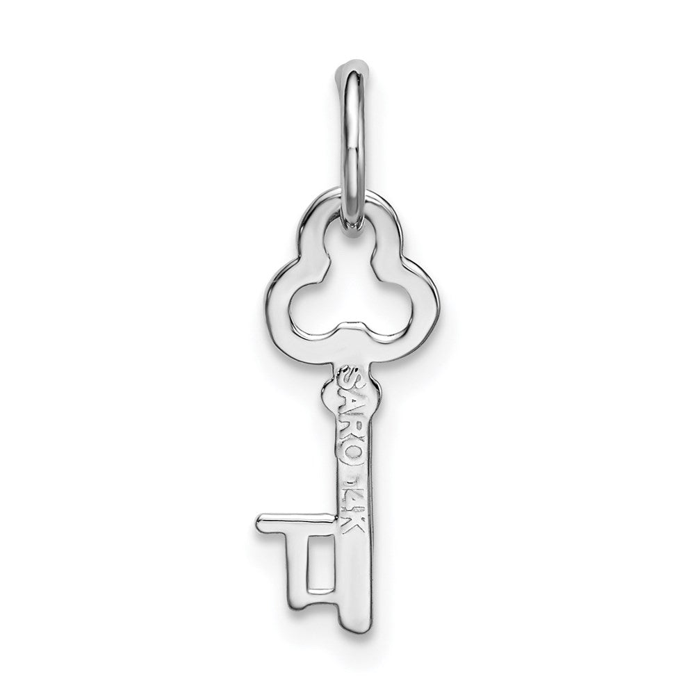 Million Charms 14K White Gold Themed T Key Charm