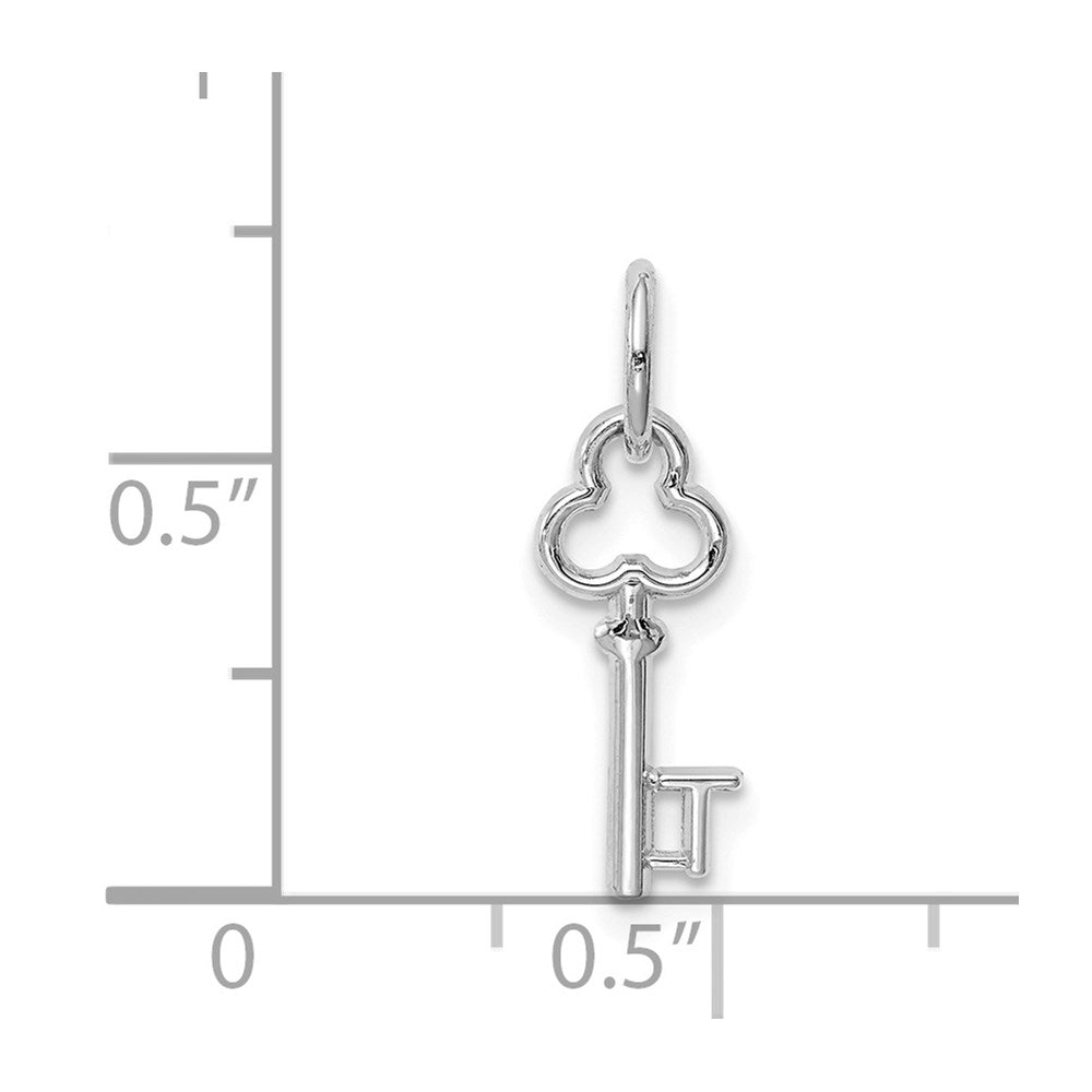 Million Charms 14K White Gold Themed T Key Charm