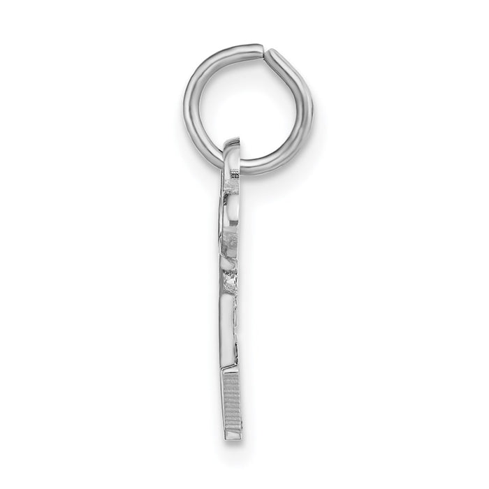 Million Charms 14K White Gold Themed V Key Charm