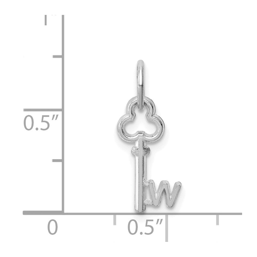 Million Charms 14K White Gold Themed W Key Charm