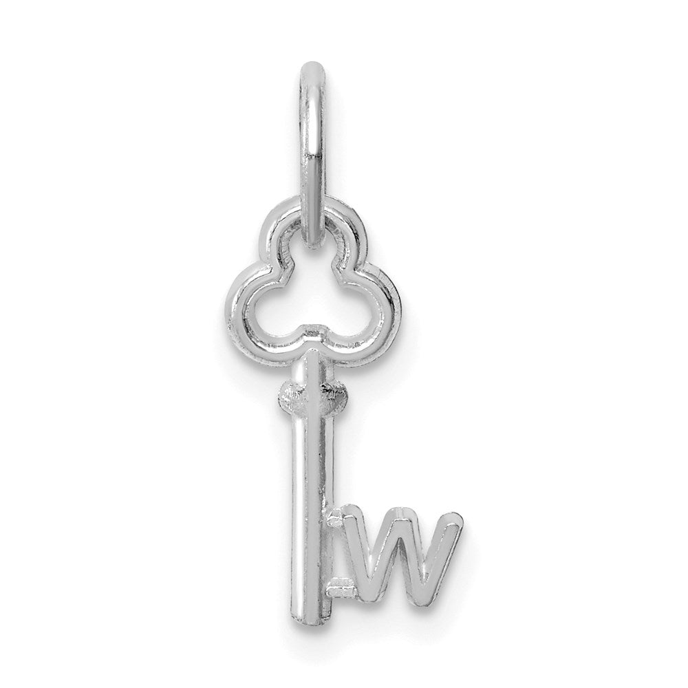 Million Charms 14K White Gold Themed W Key Charm