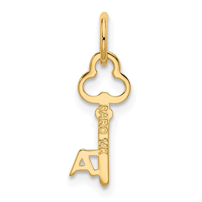 Million Charms 14K Yellow Gold Themed A Key Charm