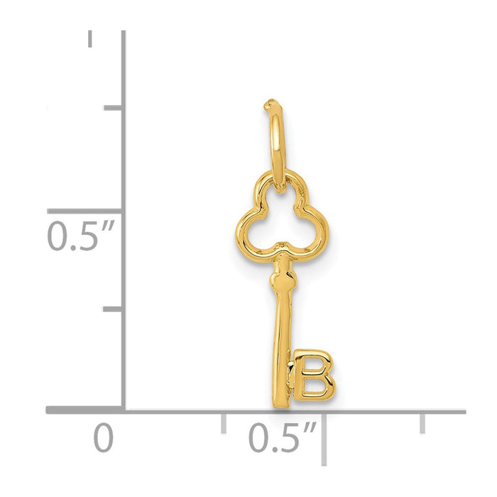 Million Charms 14K Yellow Gold Themed B Key Charm