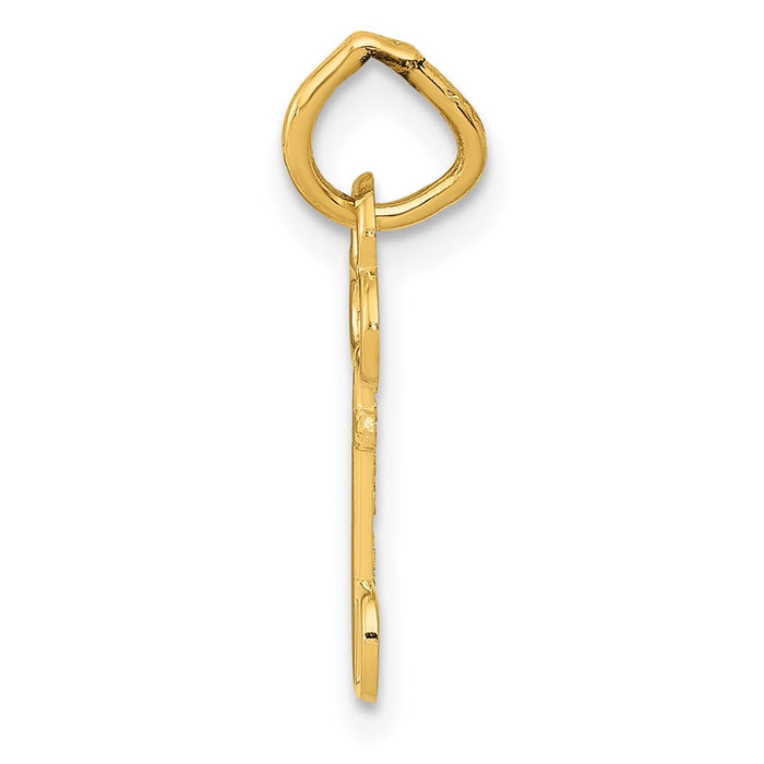 Million Charms 14K Yellow Gold Themed D Key Charm