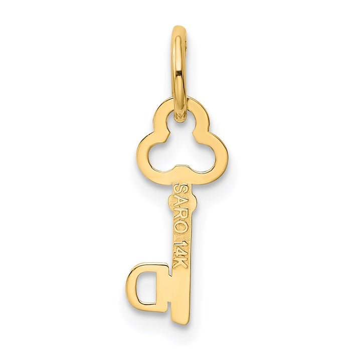 Million Charms 14K Yellow Gold Themed D Key Charm